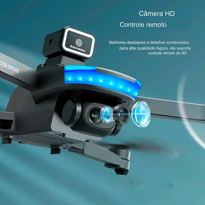 Drone RussianTech com Dual Câmera 4K, Inteligência de Desvio de Obstáculo, GPS, 5G WIFI